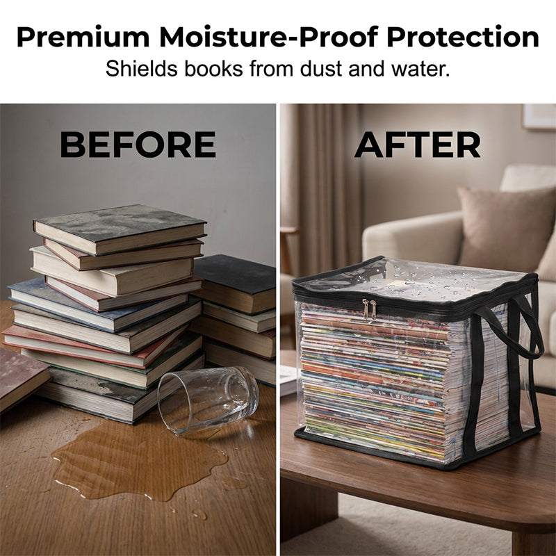 💖2026 Hot Sale✨Transparent Large-Capacity Dustproof &amp; Moisture-Proof Book Storage Bag