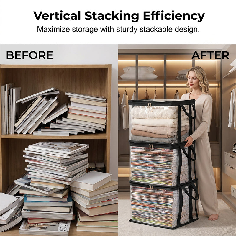 💖2026 Hot Sale✨Transparent Large-Capacity Dustproof &amp; Moisture-Proof Book Storage Bag