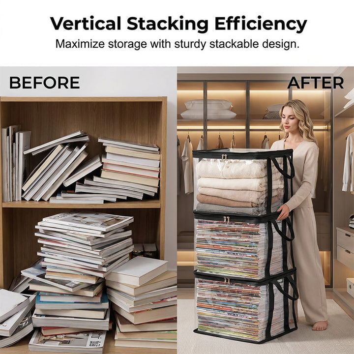 💖2026 Hot Sale✨Transparent Large-Capacity Dustproof &amp; Moisture-Proof Book Storage Bag