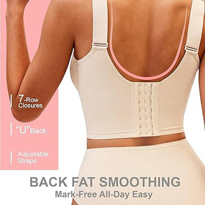 Soft Intention Plus Size Back Fat Smoothing Jelly Bra, Everyday, Seamless, Push Up