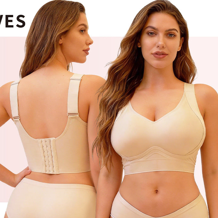 Soft Intention Plus Size Back Fat Smoothing Jelly Bra, Everyday, Seamless, Push Up
