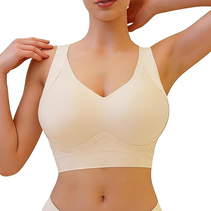Soft Intention Plus Size Back Fat Smoothing Jelly Bra, Everyday, Seamless, Push Up