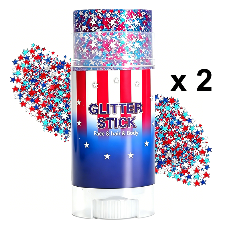 4. Juli-Glitzerstift – Mehrzweck-Glitzer für Gesicht und Körper &amp; Haarglitter für Festivals &amp; Patriotische Feiern