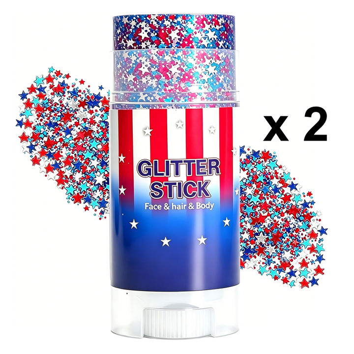 4. Juli-Glitzerstift – Mehrzweck-Glitzer für Gesicht und Körper &amp; Haarglitter für Festivals &amp; Patriotische Feiern