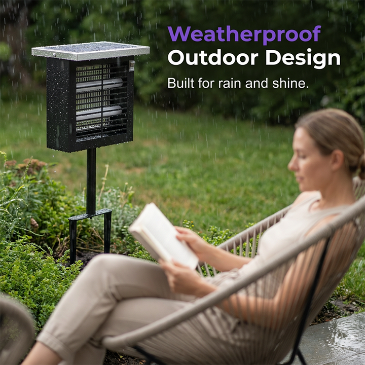 🎁Free Shipping☀️Solar Outdoor Bug Zapper – Covers Patio &amp; Garden, Auto Light Sensor, Rechargeable Battery. Mosquito-Free Nights! 🌙✅