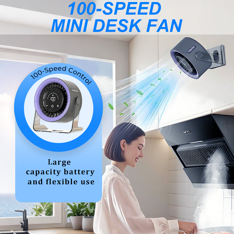 🏆2026 Hot Sales 50% OFF🔥Desk Fan – USB Rechargeable with LED Display 📊 | 100 Speeds, 120° Tilt &amp; Full Oscillation ↔️ | Ultra-Quiet for Bedroom 😴, Office 🖥️ &amp; Camping 🏕️ | Up to 24H Battery ⚡ | UK Designed 💡🇬🇧