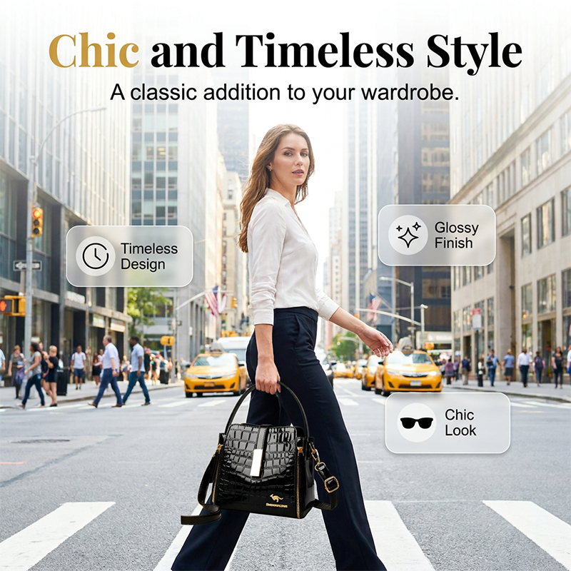 👜 50% OFF! ✨ Glossy Crocodile Pattern Women&