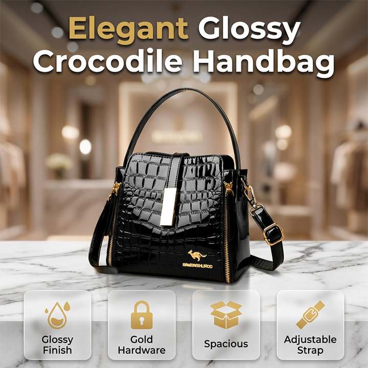 👜 50% OFF! ✨ Glossy Crocodile Pattern Women&