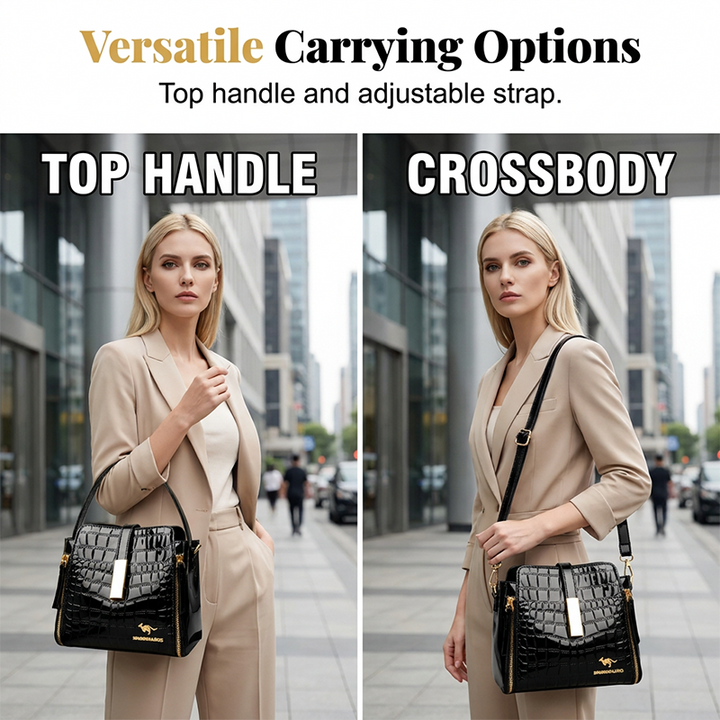 👜 50% OFF! ✨ Glossy Crocodile Pattern Women&