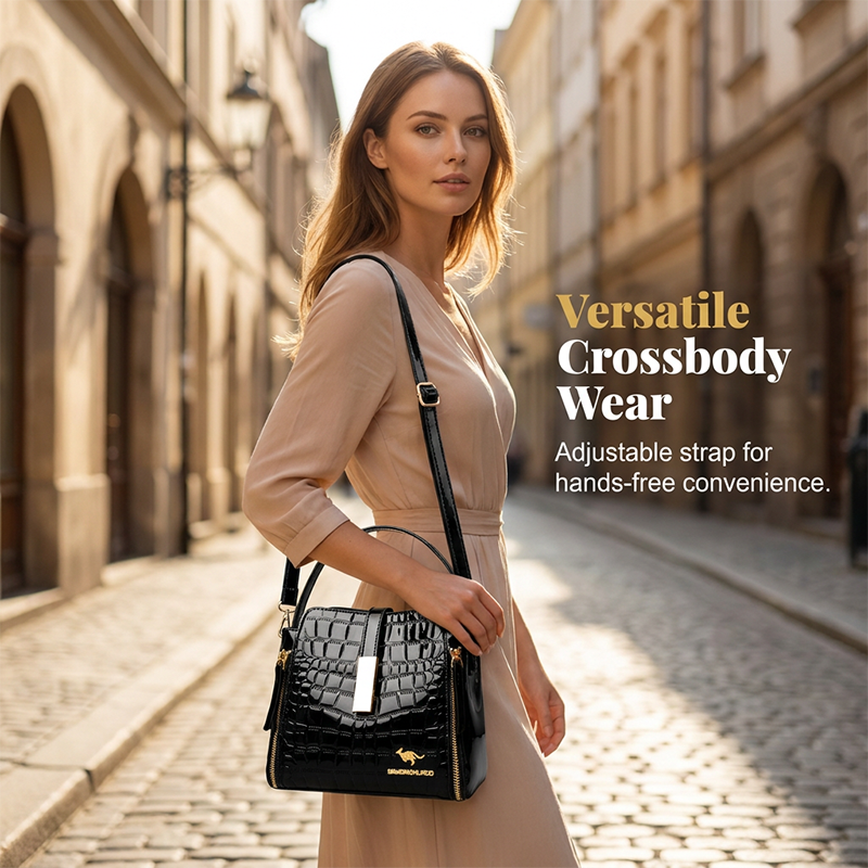 👜 50% OFF! ✨ Glossy Crocodile Pattern Women&