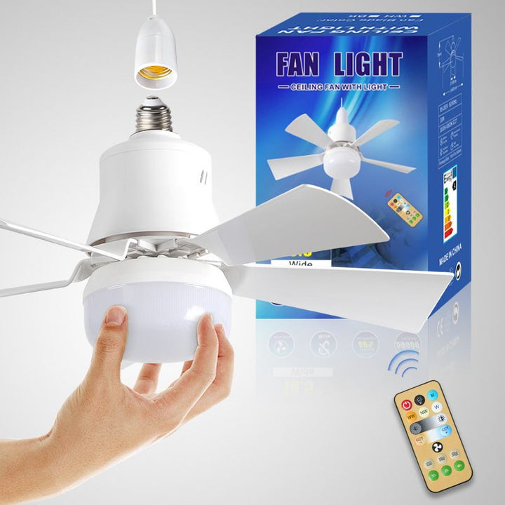 2-in-1 Portable Ceiling Fan &amp; Light With Remote Control
