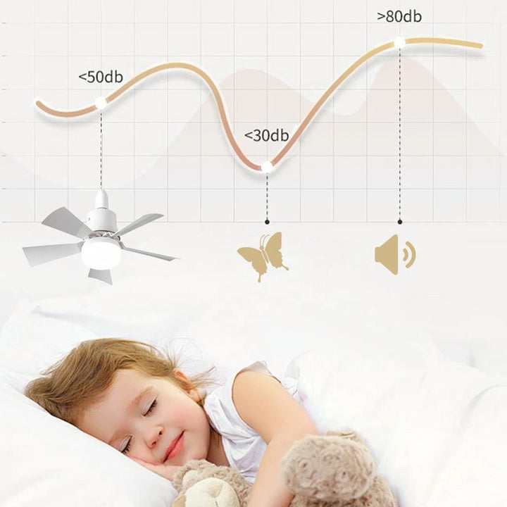 2-in-1 Portable Ceiling Fan &amp; Light With Remote Control