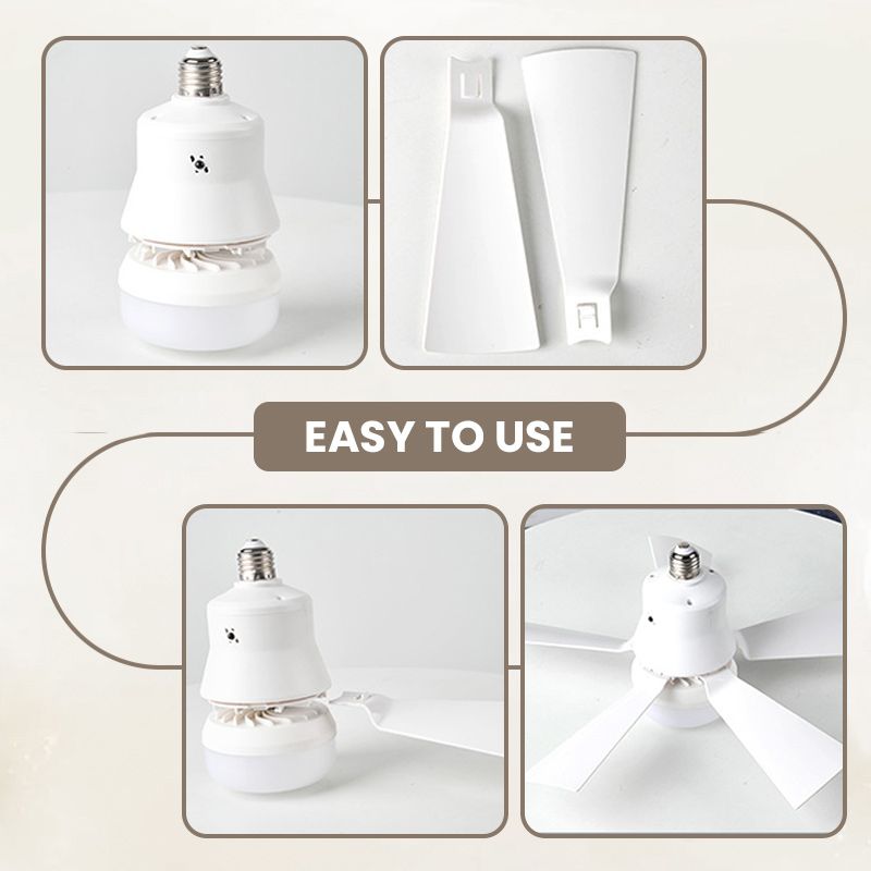 2-in-1 Portable Ceiling Fan &amp; Light With Remote Control