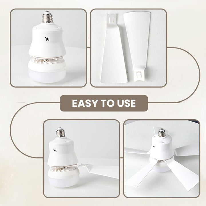 2-in-1 Portable Ceiling Fan &amp; Light With Remote Control