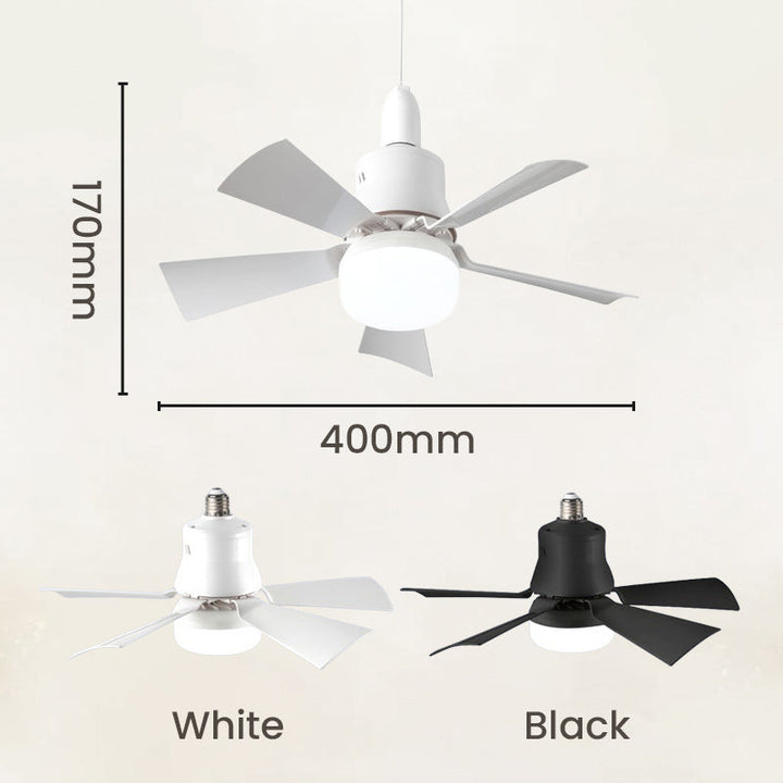2-in-1 Portable Ceiling Fan &amp; Light With Remote Control