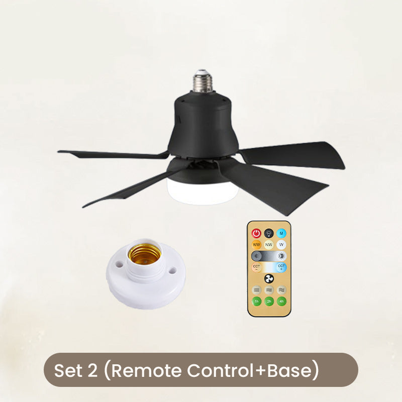 2-in-1 Portable Ceiling Fan &amp; Light With Remote Control