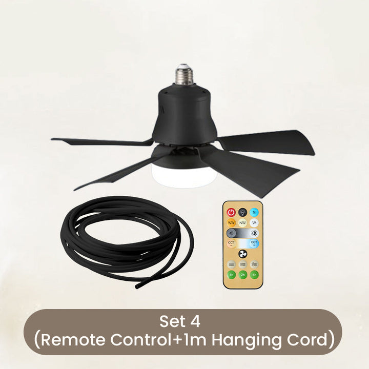 2-in-1 Portable Ceiling Fan &amp; Light With Remote Control