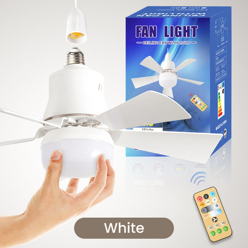 2-in-1 Portable Ceiling Fan &amp; Light With Remote Control