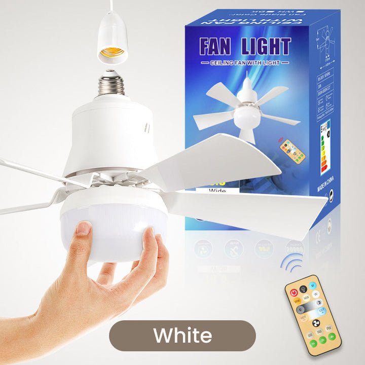 2-in-1 Portable Ceiling Fan &amp; Light With Remote Control