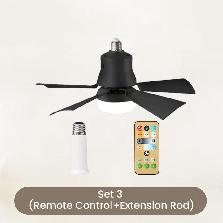 2-in-1 Portable Ceiling Fan &amp; Light With Remote Control