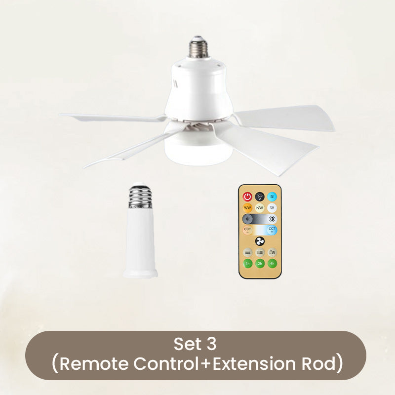 2-in-1 Portable Ceiling Fan &amp; Light With Remote Control