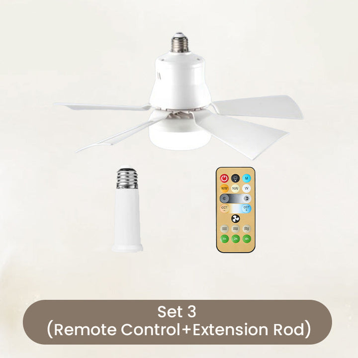 2-in-1 Portable Ceiling Fan &amp; Light With Remote Control