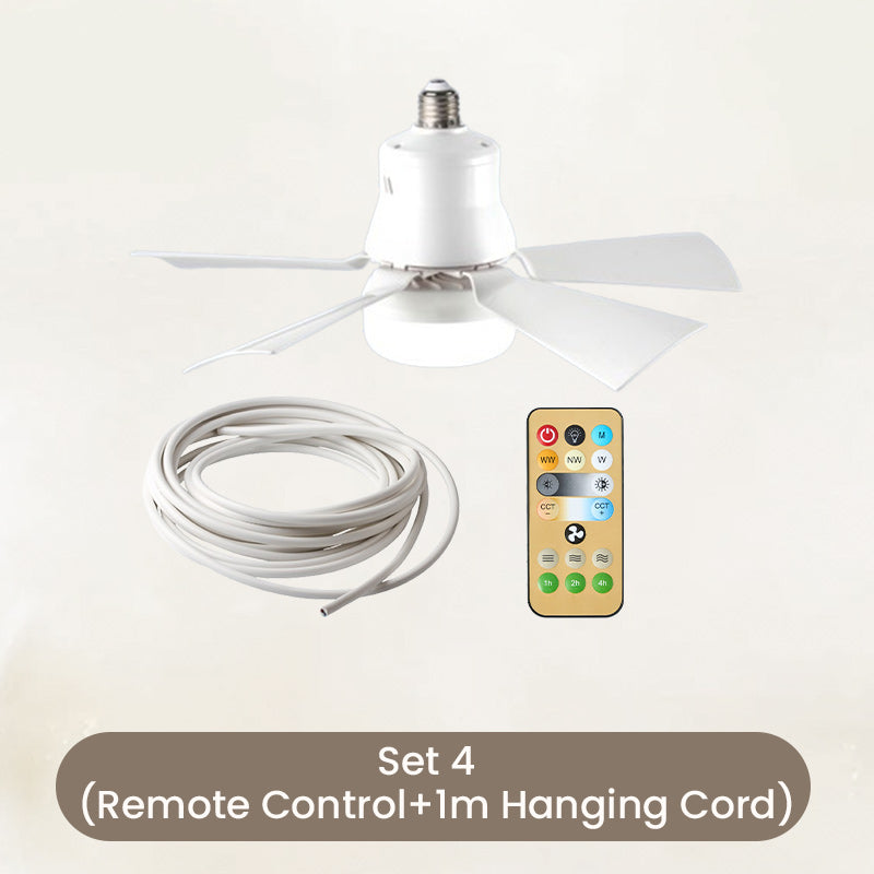 2-in-1 Portable Ceiling Fan &amp; Light With Remote Control