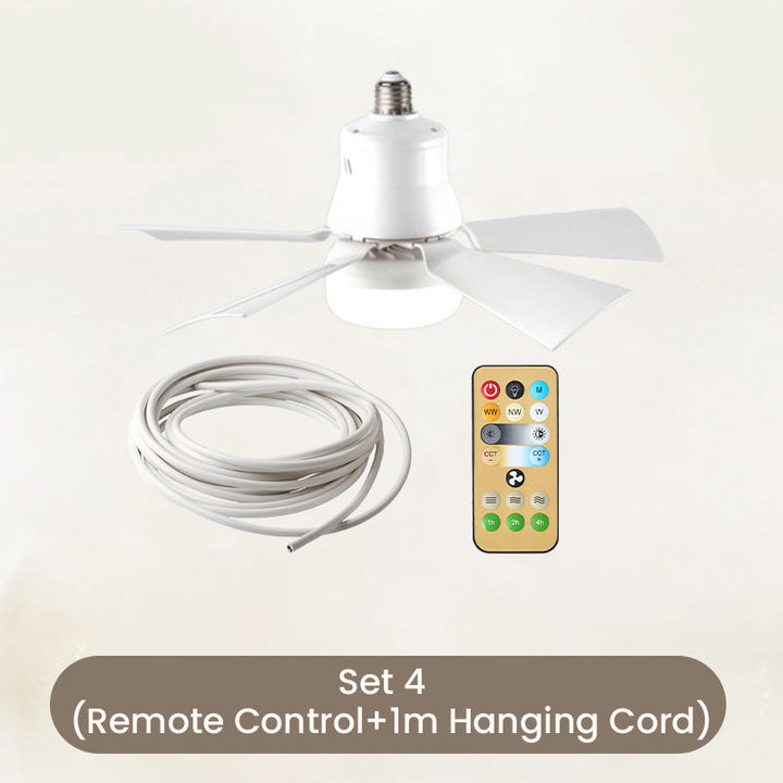 2-in-1 Portable Ceiling Fan &amp; Light With Remote Control