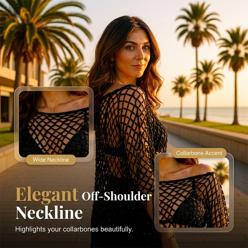 Summer Metallic Crochet Cover-Up – Lightweight, Flowy &amp; Effortlessly Stylish summer outfit