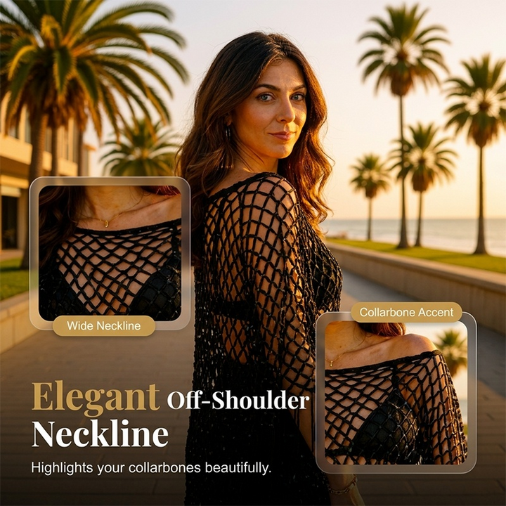 Summer Metallic Crochet Cover-Up – Lightweight, Flowy &amp; Effortlessly Stylish summer outfit