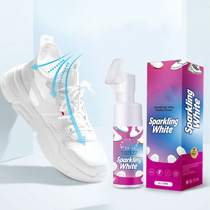 Waterless Foam White Shoe Cleaner with Brush