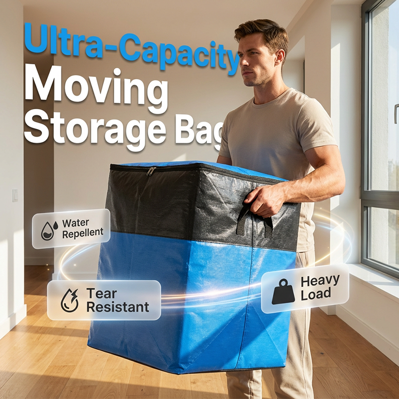 Collapsible Storage and Moving Bag – Heavy-duty handles &amp; zippered closure – Folds flat, perfect for moving, travel or closet organization – reusable &amp; easy to clean 🏠