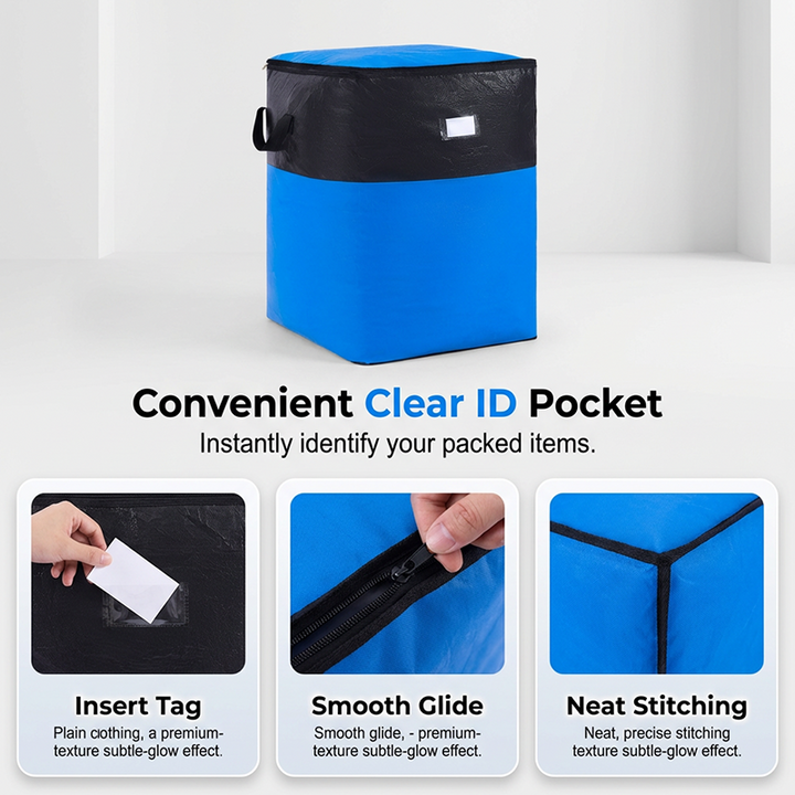 Collapsible Storage and Moving Bag – Heavy-duty handles &amp; zippered closure – Folds flat, perfect for moving, travel or closet organization – reusable &amp; easy to clean 🏠