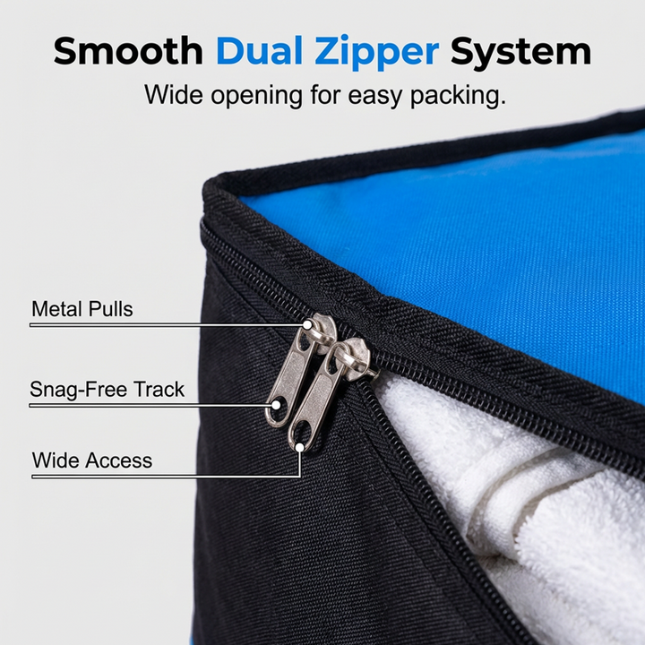 Collapsible Storage and Moving Bag – Heavy-duty handles &amp; zippered closure – Folds flat, perfect for moving, travel or closet organization – reusable &amp; easy to clean 🏠