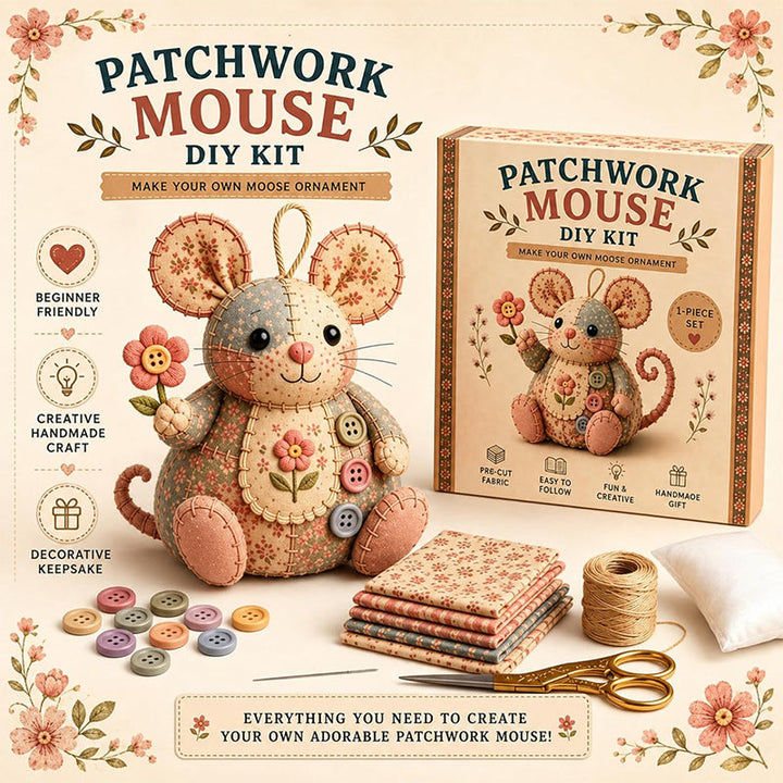 🎁  LIMITED-TIME DEAL! Handcrafted Vintage Mouse Plush Sewing Kit – Charming Retro Design, Complete DIY Craft Set &amp; Thoughtful Handmade Gift ✨