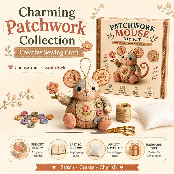 🎁  LIMITED-TIME DEAL! Handcrafted Vintage Mouse Plush Sewing Kit – Charming Retro Design, Complete DIY Craft Set &amp; Thoughtful Handmade Gift ✨