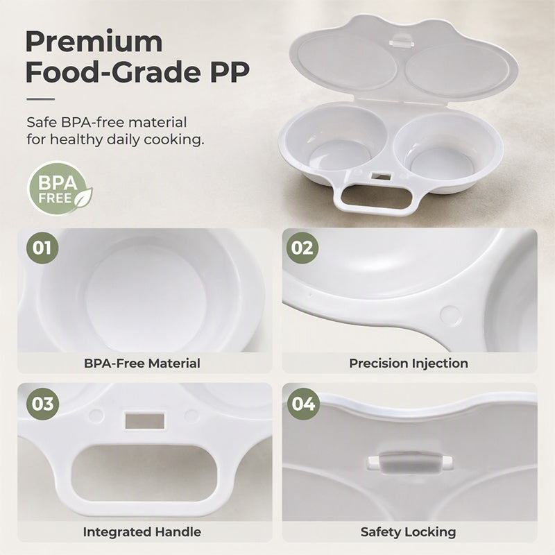 ⏳🔥LIMITED-TIME 50% OFF! ⏰Dual Cavity Microwave Egg Poacher – Quick oil‑free cooking, food‑grade PP &amp; versatile. Perfect for busy mornings – healthy breakfast in minutes! ⚡🍳
