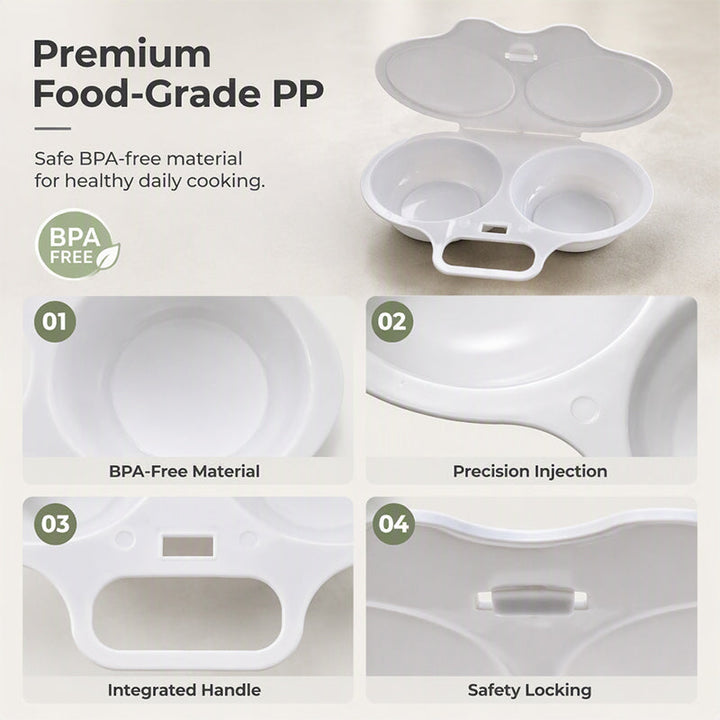 ⏳🔥LIMITED-TIME 50% OFF! ⏰Dual Cavity Microwave Egg Poacher – Quick oil‑free cooking, food‑grade PP &amp; versatile. Perfect for busy mornings – healthy breakfast in minutes! ⚡🍳