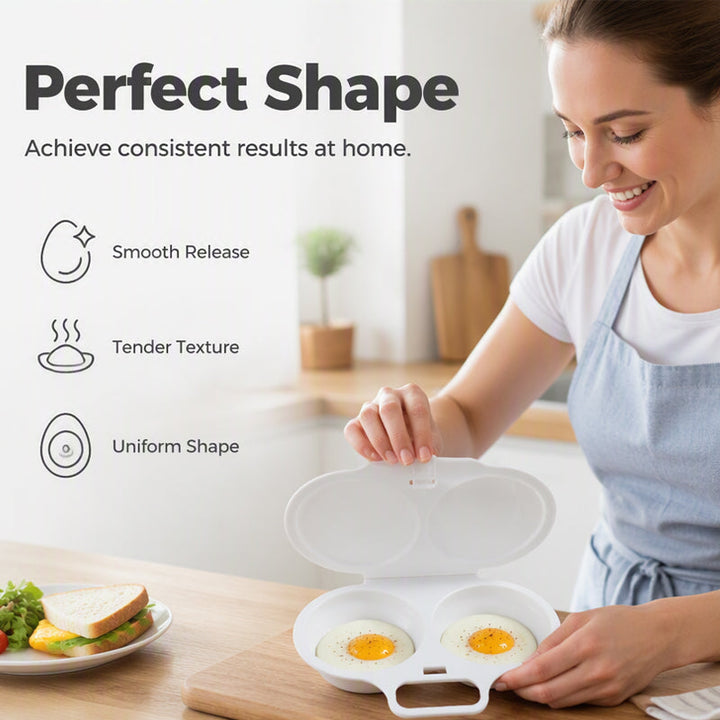 ⏳🔥LIMITED-TIME 50% OFF! ⏰Dual Cavity Microwave Egg Poacher – Quick oil‑free cooking, food‑grade PP &amp; versatile. Perfect for busy mornings – healthy breakfast in minutes! ⚡🍳