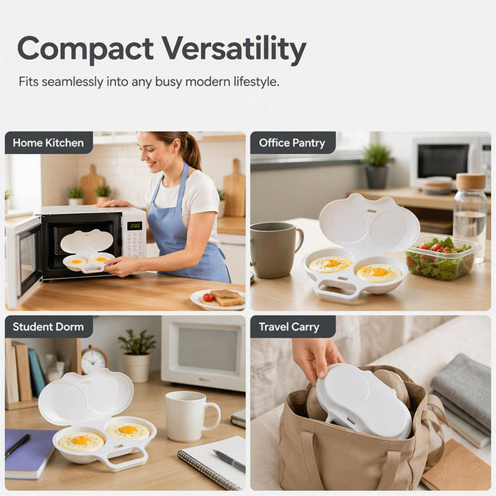 ⏳🔥LIMITED-TIME 50% OFF! ⏰Dual Cavity Microwave Egg Poacher – Quick oil‑free cooking, food‑grade PP &amp; versatile. Perfect for busy mornings – healthy breakfast in minutes! ⚡🍳