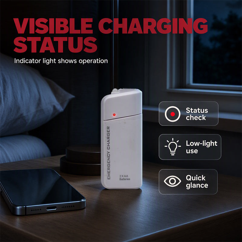 🔋50% OFF NOW! Portable Emergency Phone Charger‑AA Battery‑Powered Power Bank with LED Flashlight, Pocket‑Size USB Emergency Backup Charger for Outdoor Travel Camping