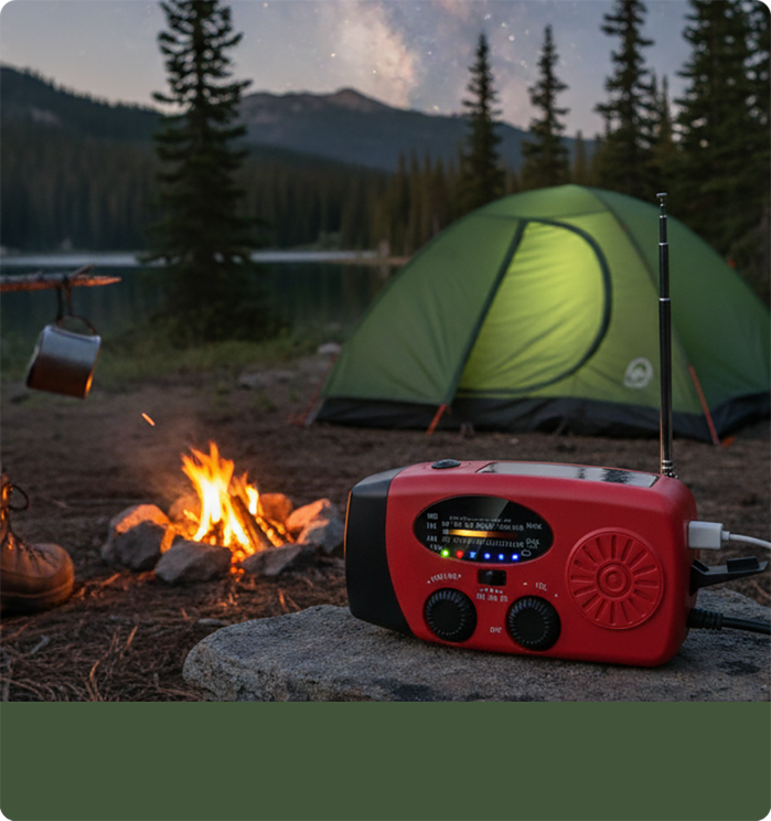 📻 58% OFF NOW!🔋Multifunctional Portable Solar Emergency Radio – Power Bank, Hand Crank &amp; Weather Alert⚡