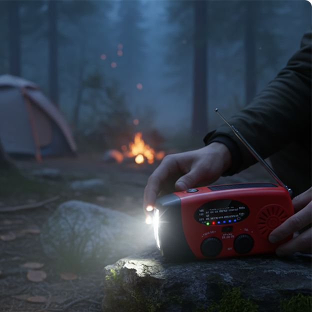 📻 58% OFF NOW!🔋Multifunctional Portable Solar Emergency Radio – Power Bank, Hand Crank &amp; Weather Alert⚡