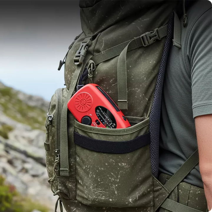 📻 58% OFF NOW!🔋Multifunctional Portable Solar Emergency Radio – Power Bank, Hand Crank &amp; Weather Alert⚡