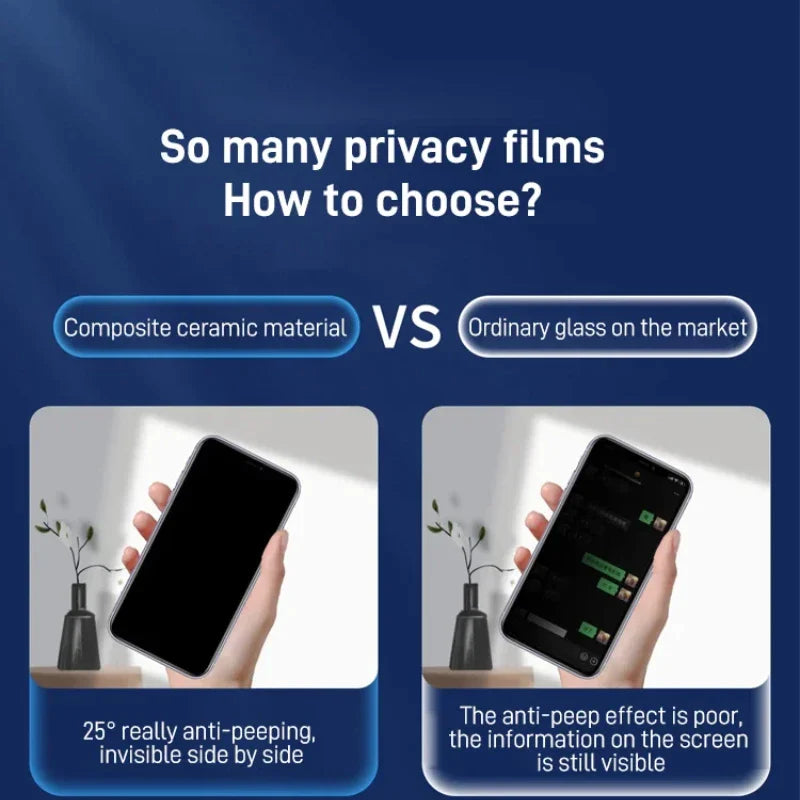 Tempered Glass Anti Peeping Screen Protector For iPhone